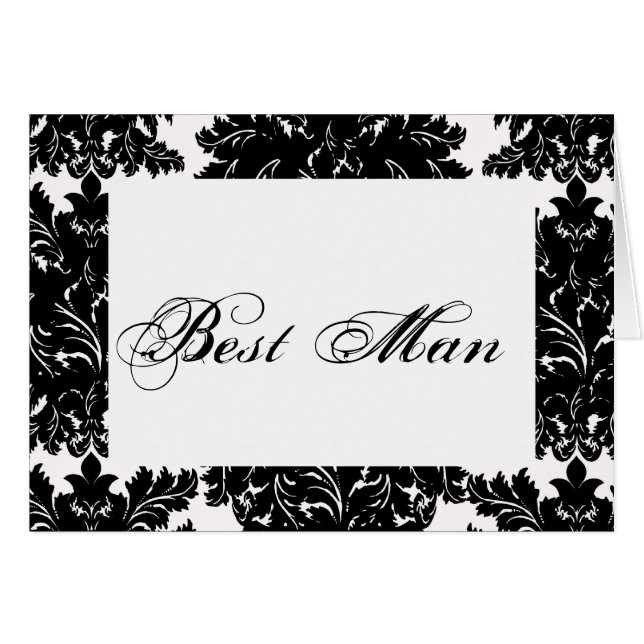 Tarjeta de mesa Boda "Mejor hombre" (Anverso (Horizontal))