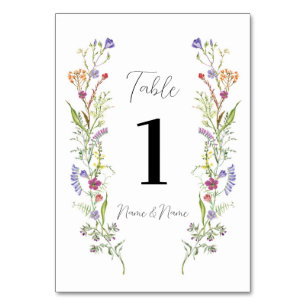 Tarjeta De Mesa Boda Mesa Flores Flores Florales Ditsy
