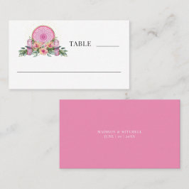 Tarjeta De Mesa Boda metafísico de cristales de Mandala floral ros