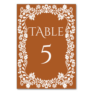 Tarjeta De Mesa Boda mexicano Talavera terracotta