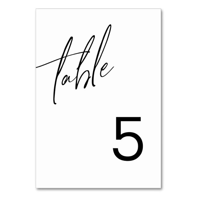 Tarjeta De Mesa Boda minimalista (Anverso)