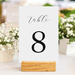 Tarjeta De Mesa Boda Minimalista blanco y negro moderno<br><div class="desc">Crea tu propio número de tabla boda personalizado con tipografía minimalista moderna en color blanco y negro.</div>