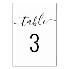 Tarjeta De Mesa Boda Minimalista | Caligrafía Moderna y Limpia