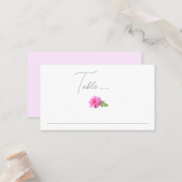 Tarjeta De Mesa Boda minimalista clásica de rosa rosa