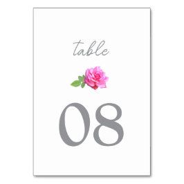 Tarjeta De Mesa Boda minimalista clásica de rosa rosa