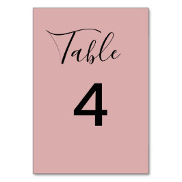 Tarjeta De Mesa Boda minimalista con rosa polvoriento