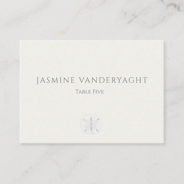 Tarjeta De Mesa Boda Minimalista Costera  (Anverso)