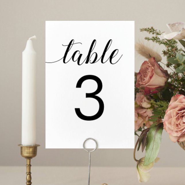 Tarjeta De Mesa Boda Minimalista de caligrafía elegante (Subido por el creador)