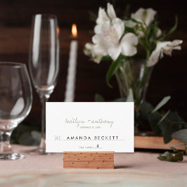 Tarjeta De Mesa Boda minimalista de estilo moderno con guión sage 