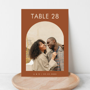 Tarjeta De Mesa Boda Minimalista de fotografía del Arco de Boho Te