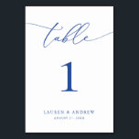Tarjeta De Mesa Boda Minimalista de Marseille Bleu | Personalizado<br><div class="desc">(**NOTA: Para pedir,  simplemente ajusta tu número de tabla (y nombre/fecha) y agrega cada número a tu carrito por separado. A continuación,  descúbralo una vez que haya terminado.) Bonita tarjeta con número de mesa,  elegante,  moderna y minimalista. Personalizable completo con sus nombres (o nombre de evento) y fecha.</div>