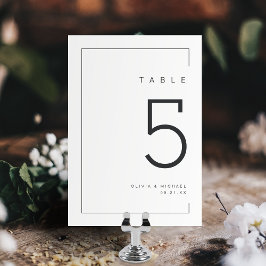 Tarjeta De Mesa Boda minimalista de moda moderna