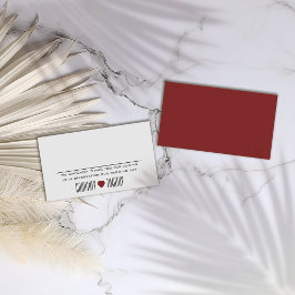 Tarjeta De Mesa Boda minimalista del corazón
