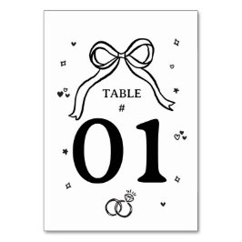 Tarjeta De Mesa Boda Minimalista Dibujada a Mano