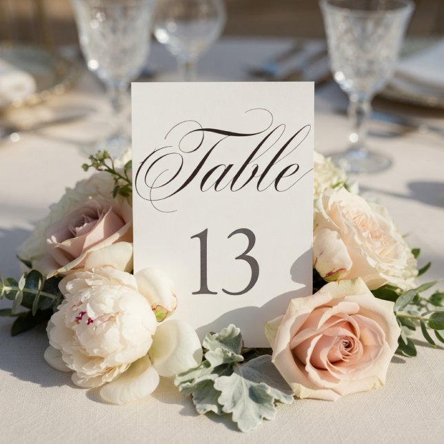 Tarjeta De Mesa Boda Minimalista Elegante (Subido por el creador)