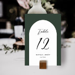 Tarjeta De Mesa Boda minimalista elegante del arco | Número de tab<br><div class="desc">Estas elegantes y sencillas tarjetas de números de tabla boda tienen una forma de arco en blanco sobre un fondo de color personalizado (que se muestra en verde oscuro). Se coordinan perfectamente con nuestros productos Elegantes Vintage Winter Florals. Fácil de personalizar para su boda u otra ocasión especial.</div>