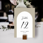 Tarjeta De Mesa Boda minimalista elegante del arco | Número de tab<br><div class="desc">Estas elegantes y sencillas tarjetas de números de tabla boda tienen una forma de arco en blanco sobre un fondo de color personalizado (que se muestra en beige claro). Se coordinan perfectamente con nuestros productos Elegantes Vintage Winter Florals. Fácil de personalizar para su boda u otra ocasión especial.</div>