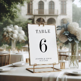 Tarjeta De Mesa Boda Minimalista elegante | Moderno y elegante