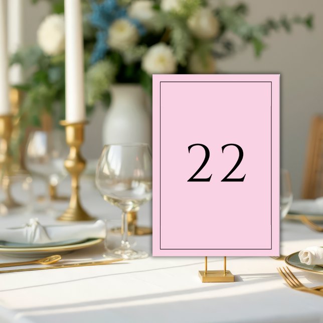 Tarjeta De Mesa Boda minimalista elegante rosa (Subido por el creador)