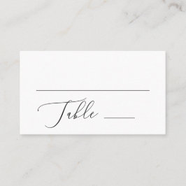 Tarjeta De Mesa Boda minimalista en negro y blanco | Letra elegant