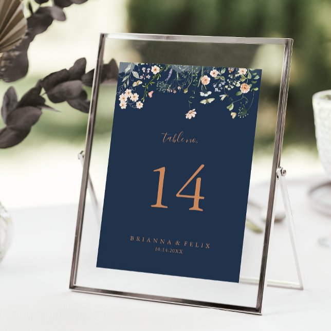 Tarjeta De Mesa Boda Minimalista Fall Garden Wildflower (Subido por el creador)