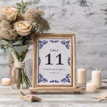 Boda Minimalista floral azul de Talavera mexicana