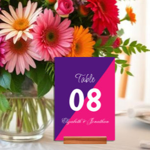 Tarjeta De Mesa Boda minimalista mezcla y combina vibrante amanece