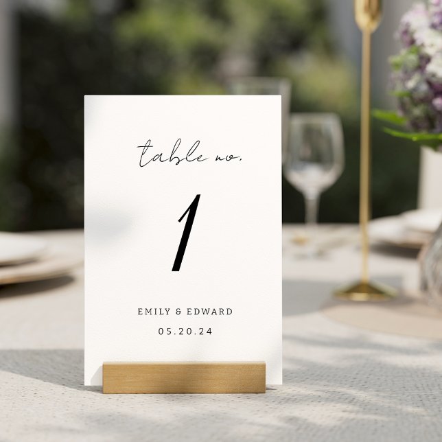 Tarjeta De Mesa Boda Minimalista Moderna (Subido por el creador)