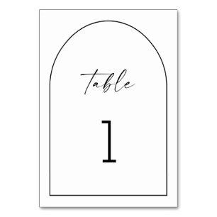 Tarjeta De Mesa Boda Minimalista Moderna Arco Negro y Blanco
