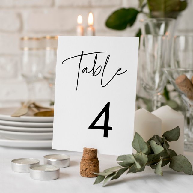 Tarjeta De Mesa Boda minimalista moderno (Subido por el creador)
