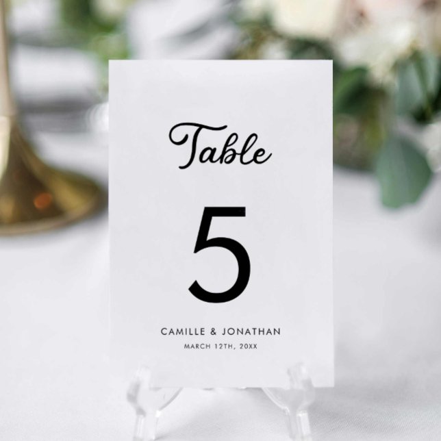 Tarjeta De Mesa Boda minimalista moderno personalizado (Modern Wedding Table Number )
