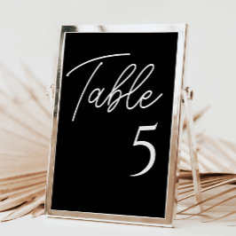Tarjeta De Mesa Boda Minimalista negro