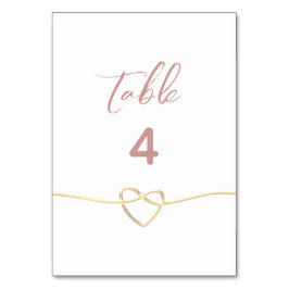 Tarjeta De Mesa Boda Minimalista Polvorienta Rosa