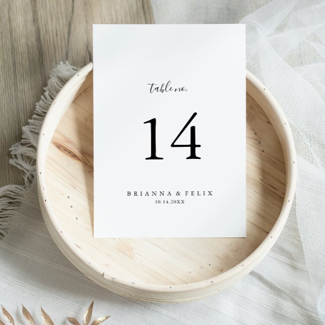 Tarjeta De Mesa Boda Minimalista simple (Subido por el creador)