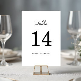 Tarjeta De Mesa Boda Minimalista simple y limpio