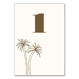 Tarjeta De Mesa Boda Minimalista trópico marrón