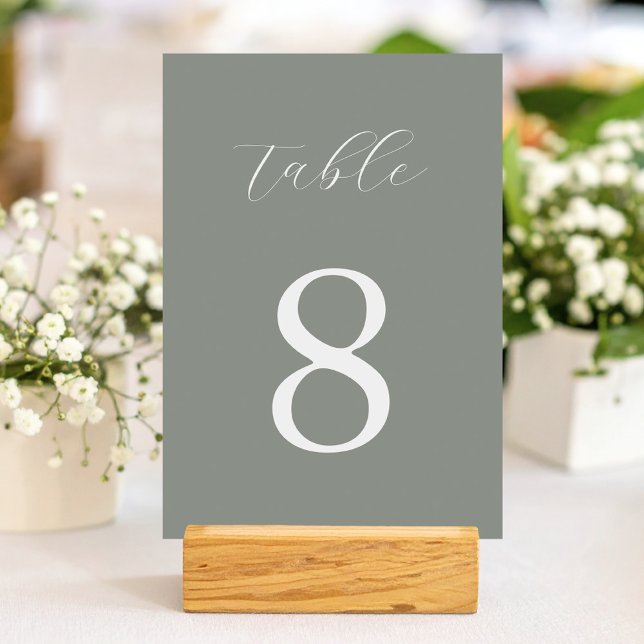 Tarjeta De Mesa Boda Minimalista verde sabio moderno (Subido por el creador)