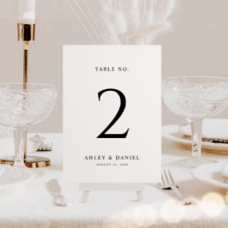Tarjeta De Mesa Boda mínimo clásico
