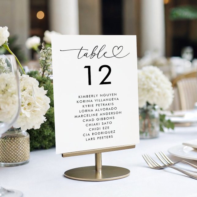 Tarjeta De Mesa Boda mínimo de los nombres de la tabla de asientos (Subido por el creador)