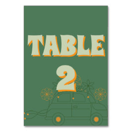 Tarjeta De Mesa Boda mínimo de Vosvos verdes