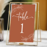 Tarjeta De Mesa Boda mínimo Minimalista de hoja de rama de terraco<br><div class="desc">Este es un número mínimo Minimalista de tabla de Boda de la rama de terracota!</div>