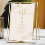 Tarjeta De Mesa Boda mínimo Minimalista de la rama de oro beige<br><div class="desc">¡Este es un número mínimo Minimalista de tabla de Bodas de la rama de oro beige con nombres!</div>