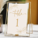 Tarjeta De Mesa Boda mínimo Minimalista de la rama de oro beige<br><div class="desc">¡Este es un número mínimo Minimalista de tabla de Bodas de la rama de oro beige!</div>