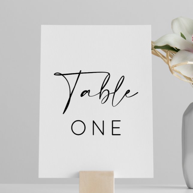 Tarjeta De Mesa Boda mínimo monocromo simple (Table card wedding)