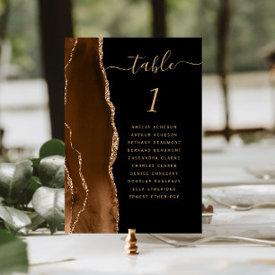Tarjeta De Mesa Boda Moca Marrón Ágata Negro