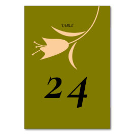 TARJETA DE MESA BODA MOD PEACH & OLIVE TULIP