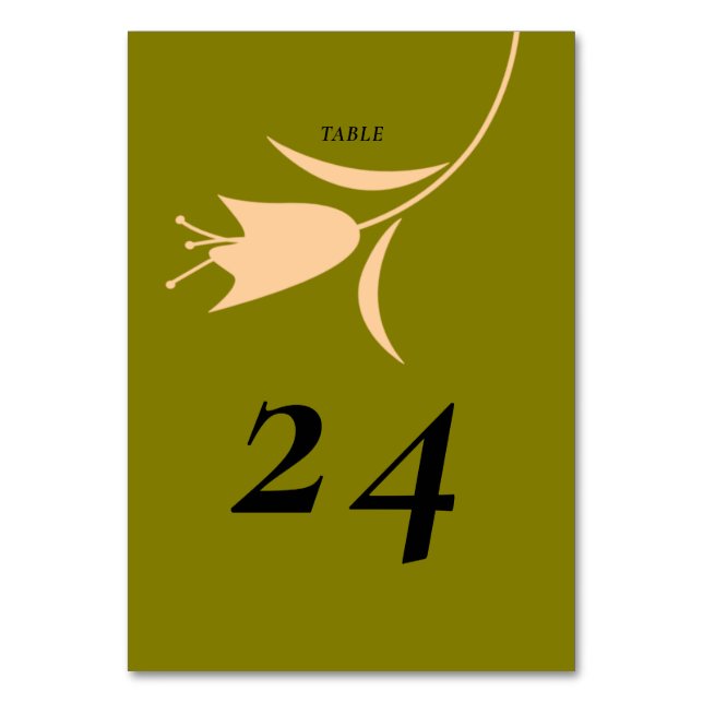 TARJETA DE MESA BODA MOD PEACH & OLIVE TULIP (Anverso)