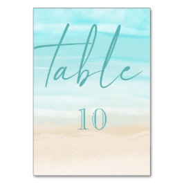 Tarjeta De Mesa Boda moderna abstracta en la playa