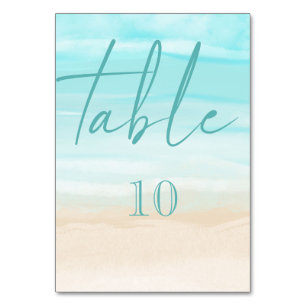 Tarjeta De Mesa Boda moderna abstracta en la playa