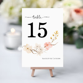 Tarjeta De Mesa Boda moderna de primavera con flores elegantes y r